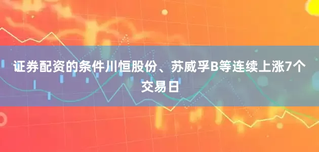 证券配资的条件川恒股份、苏威孚B等连续上涨7个交易日